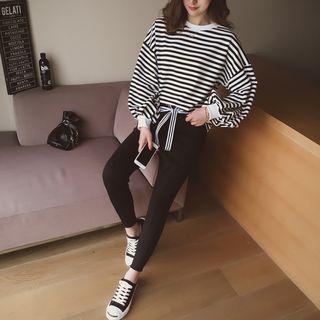 Set: Striped Pullover + Drawstring Jogger Pants