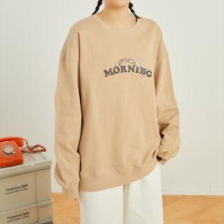 Lettering Leopard Print Sweatshirt