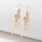 Rose Alloy Dangle Earring 21102 - 1 Pair - Gold - One Size