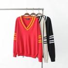 Contrast Trim Color-block Sweater