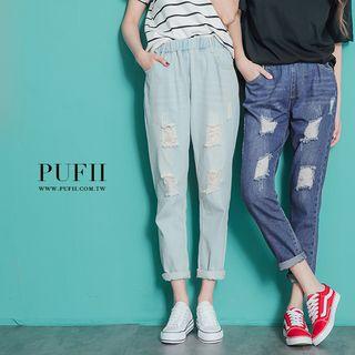 Cropped Elasticized Waist Pants
