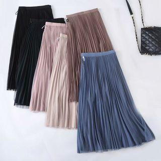 Reversible Midi A-line Pleated Skirt