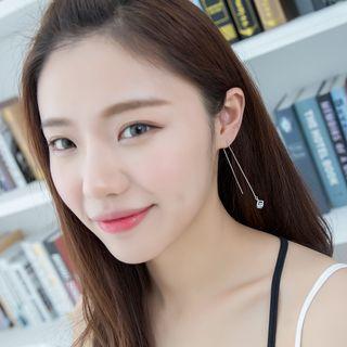 Cz Drop Threader Earring