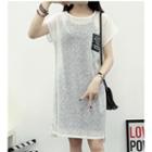 Set: Short Sleeve Sheer Tunic + Slipdress