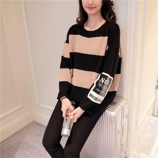 Printed Striped Sweater