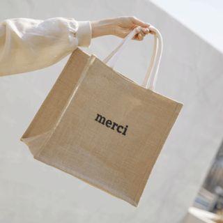 Merci Woven Shopper Bag Beige - One Size