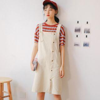 Button-up Pinafore Dress