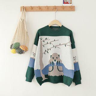 Koala Print Sweater As Shown In Figure - One Size