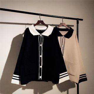 Color-block Collar Knit Sweater