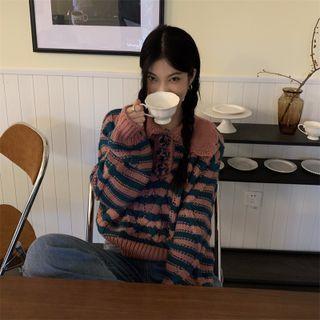 Striped Sweater Sweater - Blue & Pink - One Size