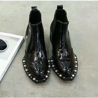 Studded Block Heel Chelsea Boots
