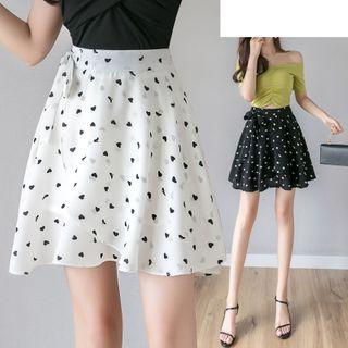 Heart Pattern A-line Skirt