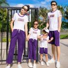 Family Matching Set: Short-sleeve T-shirt + Drawstring Pants/ Shorts