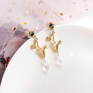 Faux Crystal Alloy Planet Dangle Earring