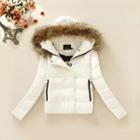 Furry Trim Hooded Padded Jacket