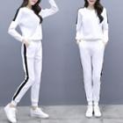 Set: Striped Pullover + Cropped Harem Pants