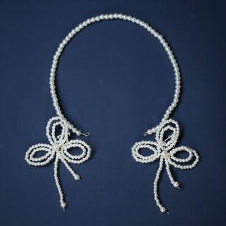 Wedding Faux Pearl Headband + Clip-on Earrings Headband + Clip-on Earrings - One Size