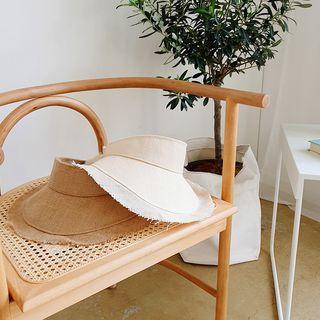 Fray-edge Woven Sun Cap