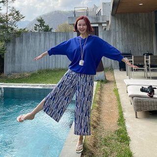 Slit-hem Pattern Culottes