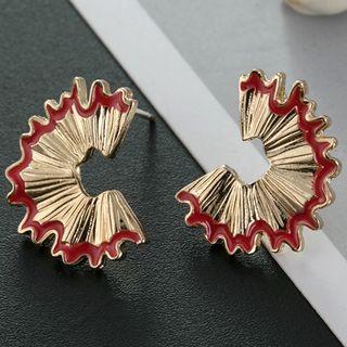 C-shaped Stud Earring 1 Pair - Stud Earring - As Shown In Figure - One Size