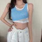 Mock Two Piece Cropped Knit Top