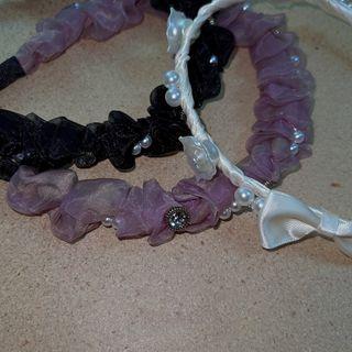 Rose Faux Pearl Mesh Headband