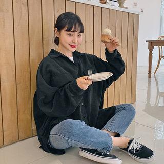 Dip-back Corduroy Oversized Shirt