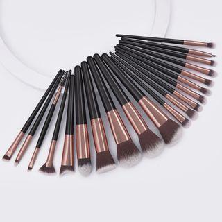 Set Of 20: Makeup Brush Set Of 20 - Black & Coffee - One Size