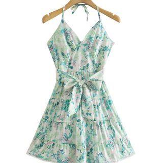 Spaghetti Strap Floral Print Mini Sundress