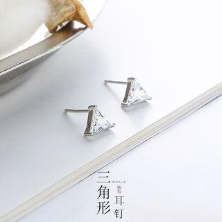 Rhinestone Triangle Ear Stud