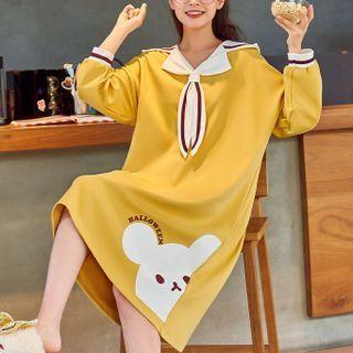 Long-sleeve Sailor Collar Sleep Dress