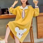 Long-sleeve Sailor Collar Sleep Dress