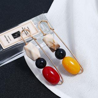 Acrylic Bead Safety Pin Brooch
