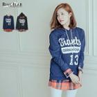 Hooded Mock Two Piece Lettering Pullover
