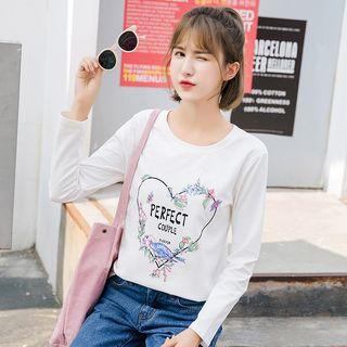 Cartoon Printed Long-sleeve T-shirt