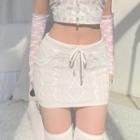High-waist Cable-knit Mini Skirt