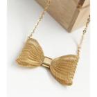 Bow Pendant Necklace Gold - One Size
