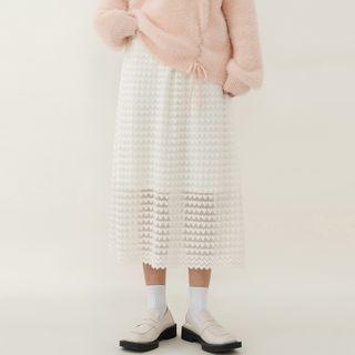 Lace Midi Pencil Skirt Almond - One Size