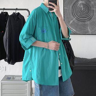 Elbow-sleeve Applique Shorts