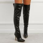 Pointed Thigh High Stiletto Boots