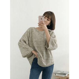 Round-neck Tweed T-shirt