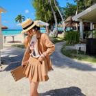 Double-breasted Blazer / Pleated A-line Skirt