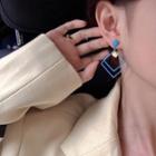 Alloy Square Dangle Earring 1 Pair - 925 Silver Needle - One Size
