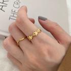Rhinestone Palm Alloy Open Ring Gold - One Size