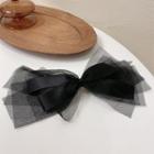 Ribbon Mesh Hair Clip Black - One Size