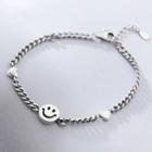 Smiley Face Bracelet 925 Silver - Silver - One Size