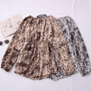 Boatneck Leopard-print Playsuit