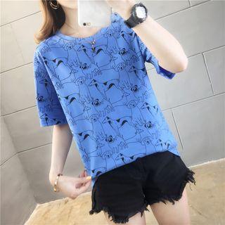 Dog-print Short-sleeve T-shirt