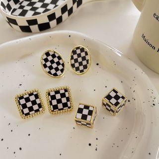 Checker Alloy Earring / Cuff Earring (various Designs)