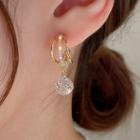 Rhinestone Earring Silver Earring - Gold - One Size